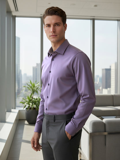 Celio* Men Purple Solid Regular Fit Nylon Shirts