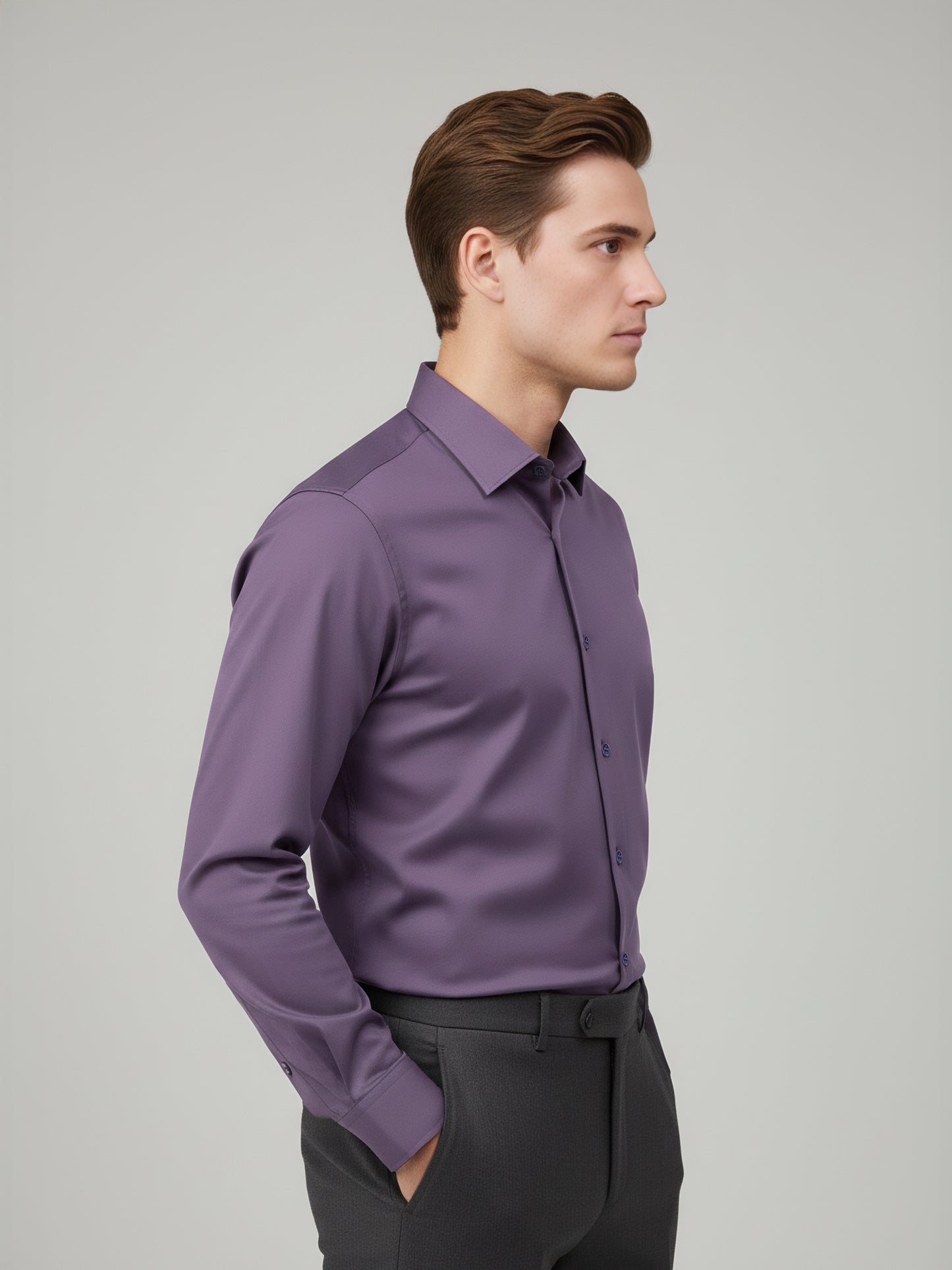 Celio* Men Purple Solid Regular Fit Nylon Shirts
