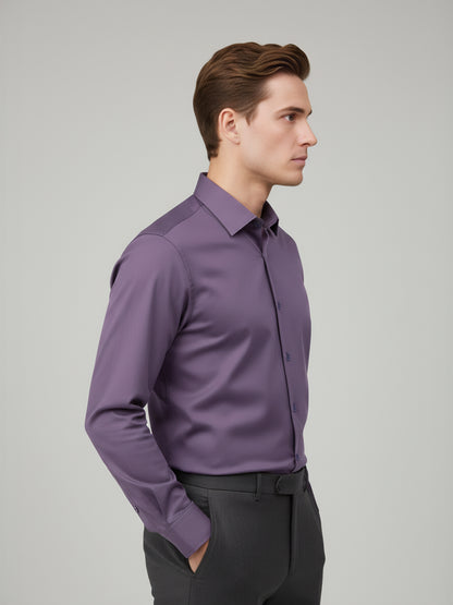 Celio* Men Purple Solid Regular Fit Nylon Shirts