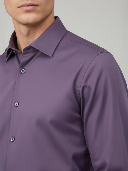 Celio* Men Purple Solid Regular Fit Nylon Shirts