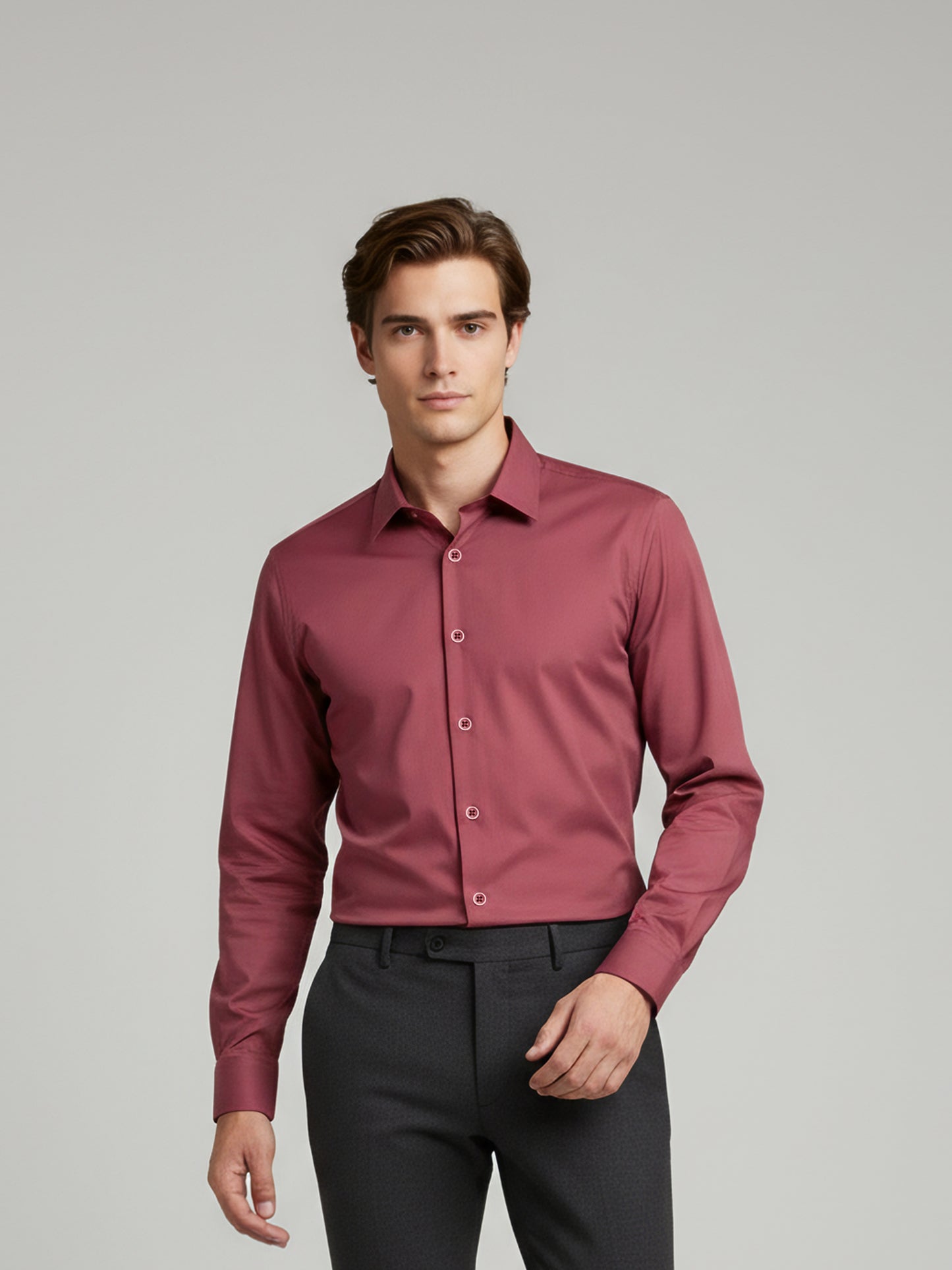 Celio* Men Pink Solid Regular Fit Nylon Shirts