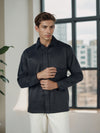 Celio* Men Black Solid Overshirt Polyester Shirts
