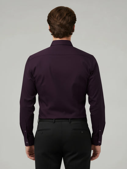 Celio* Men Purple Solid Regular Fit Polyester Shirts