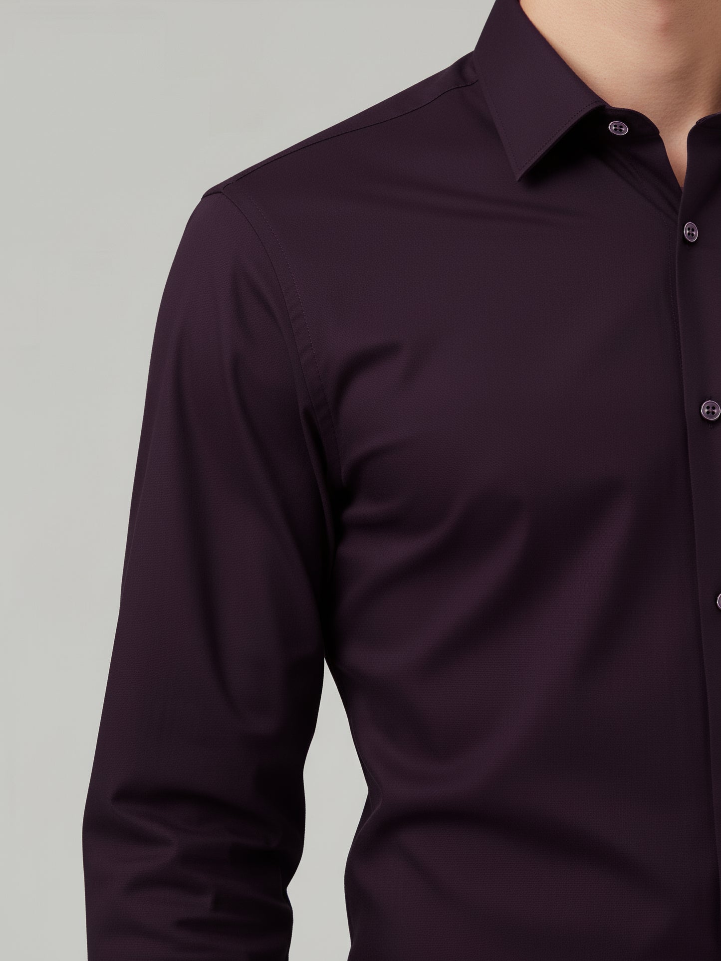 Celio* Men Purple Solid Regular Fit Polyester Shirts