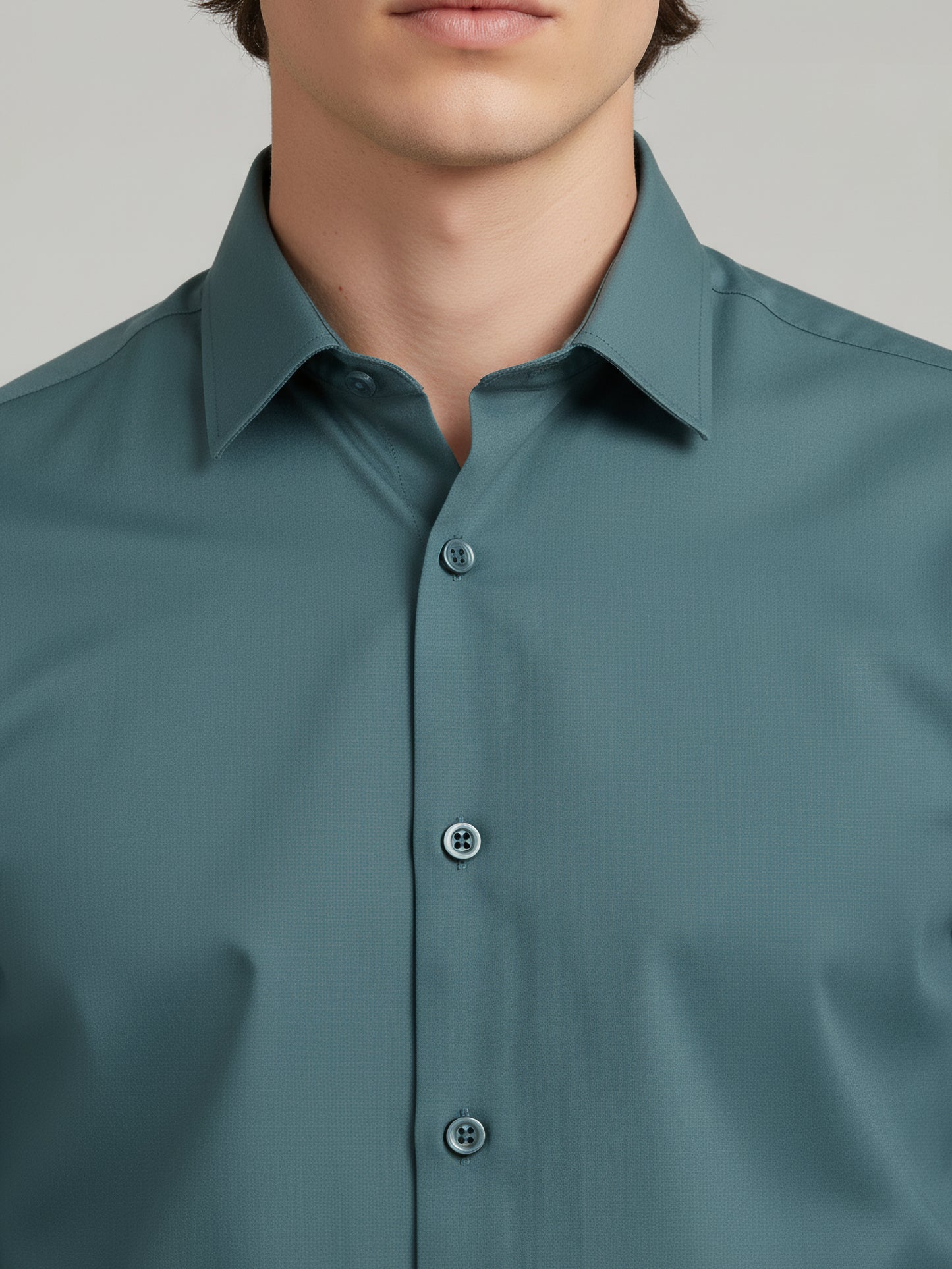 Celio* Men Green Solid Regular Fit Polyester Shirts