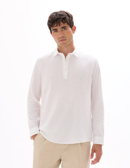 Celio* Men White Solid Regular Fit Cotton Shirt