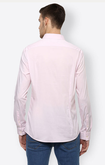 Celio Men Pink Solid Slim Fit Cotton Shirts