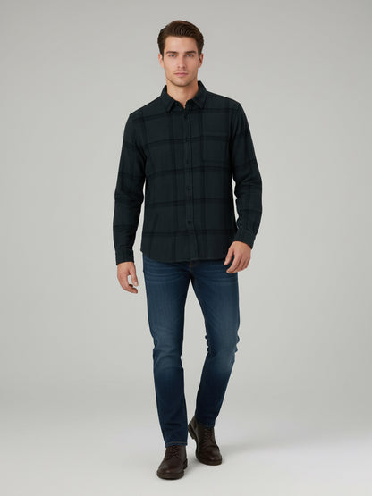 Celio* Men Green Checked Regular Fit Cotton Shirts