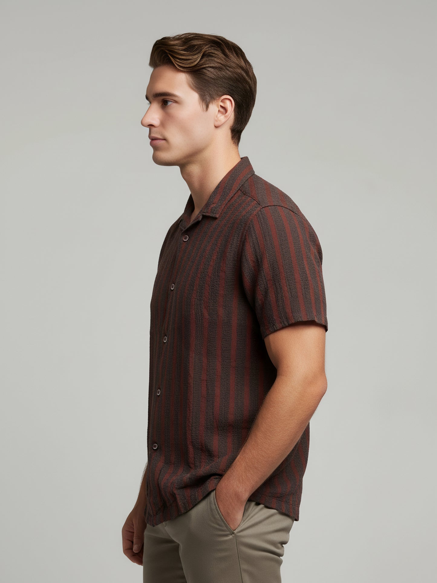 Celio* Men Multi Striped Regular Fit Cotton Shirts