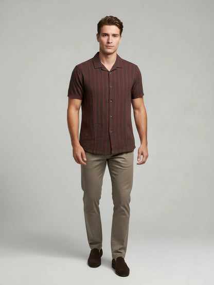 Celio* Men Multi Striped Regular Fit Cotton Shirts