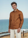 Celio* Men Brown Solid Regular Fit Cotton Shirt