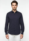 Celio* Men Navy Blue Solid Regular Fit Cotton Shirt