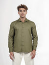 Celio* Men Olive Solid Regular Fit Cotton Shirt