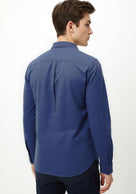 Celio* Cotton Men Blue Regular Fit Solid Shirts