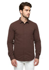 Celio* Men Brown Solid Regular Fit Cotton Shirt