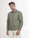 Celio* Men Green Solid Regular Fit Cotton Shirt