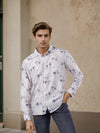 Celio* Men Grey Floral Regular Fit Viscose Shirts
