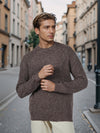 Celio* Men Brown Solid Regular Fit Cotton Sweaters