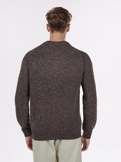 Celio* Men Brown Solid Regular Fit Cotton Sweaters