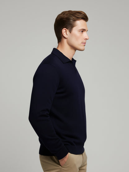 *Celio Men Navy Blue Solid Regular Fit Cotton Sweaters