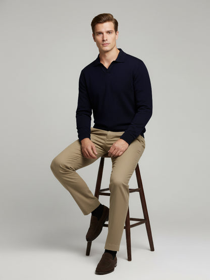 *Celio Men Navy Blue Solid Regular Fit Cotton Sweaters