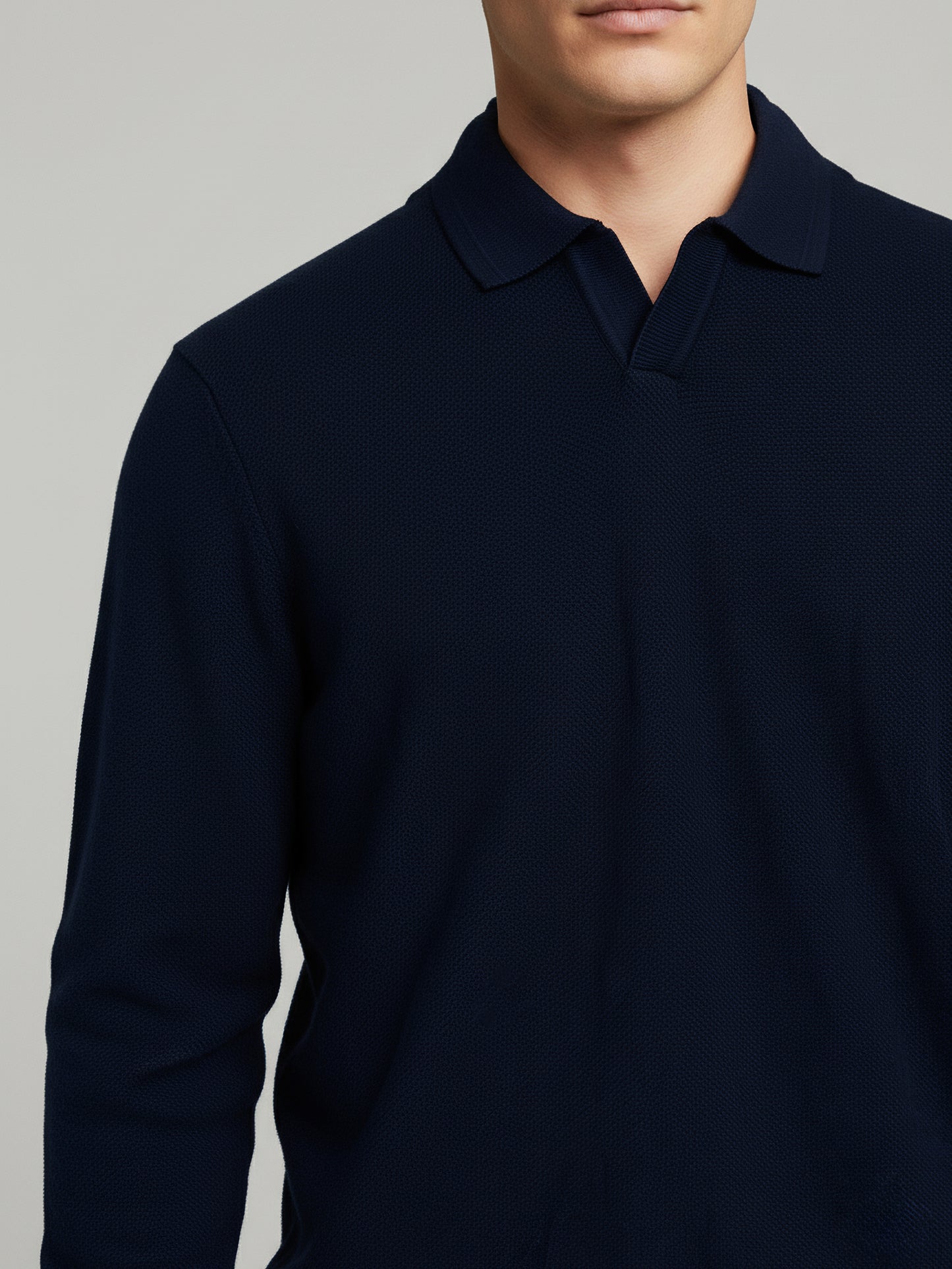 *Celio Men Navy Blue Solid Regular Fit Cotton Sweaters