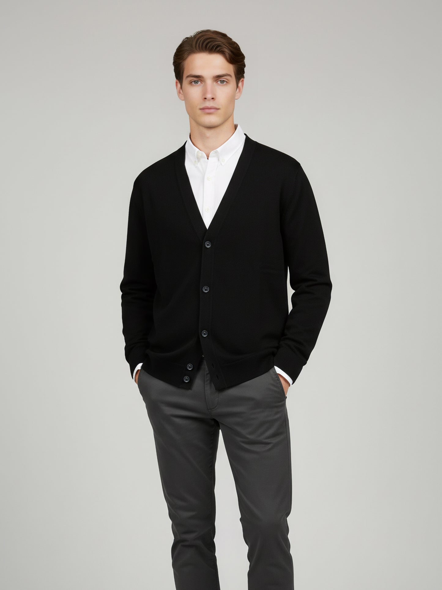 Celio Men Black Solid Regular Fit Cotton Sweaters