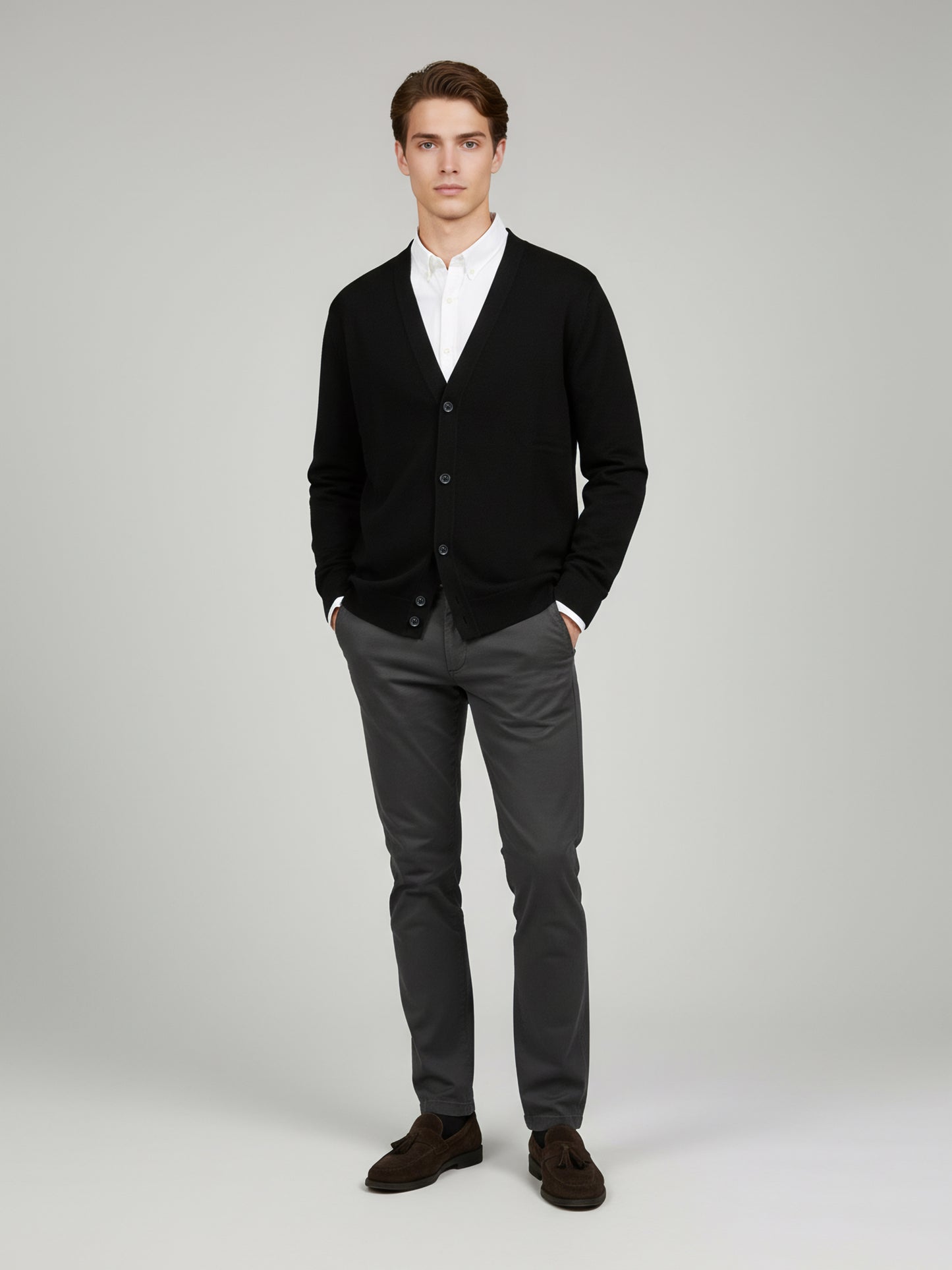 Celio Men Black Solid Regular Fit Cotton Sweaters
