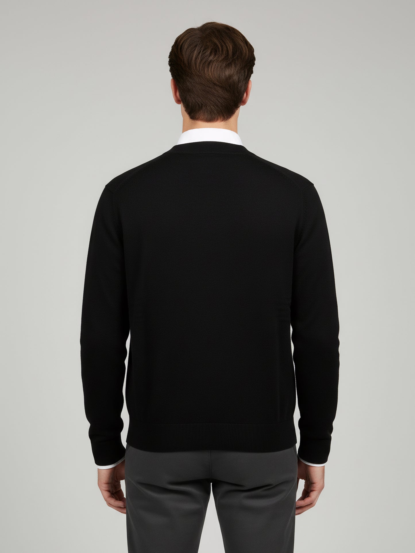 Celio Men Black Solid Regular Fit Cotton Sweaters