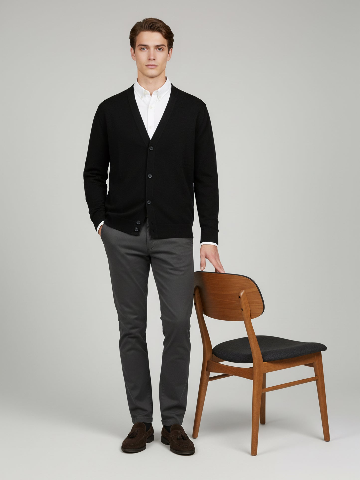 Celio Men Black Solid Regular Fit Cotton Sweaters