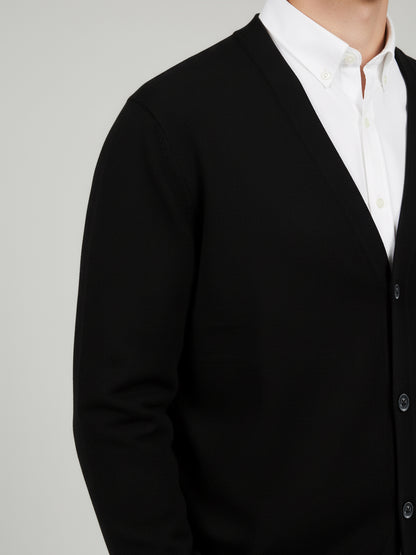 Celio Men Black Solid Regular Fit Cotton Sweaters