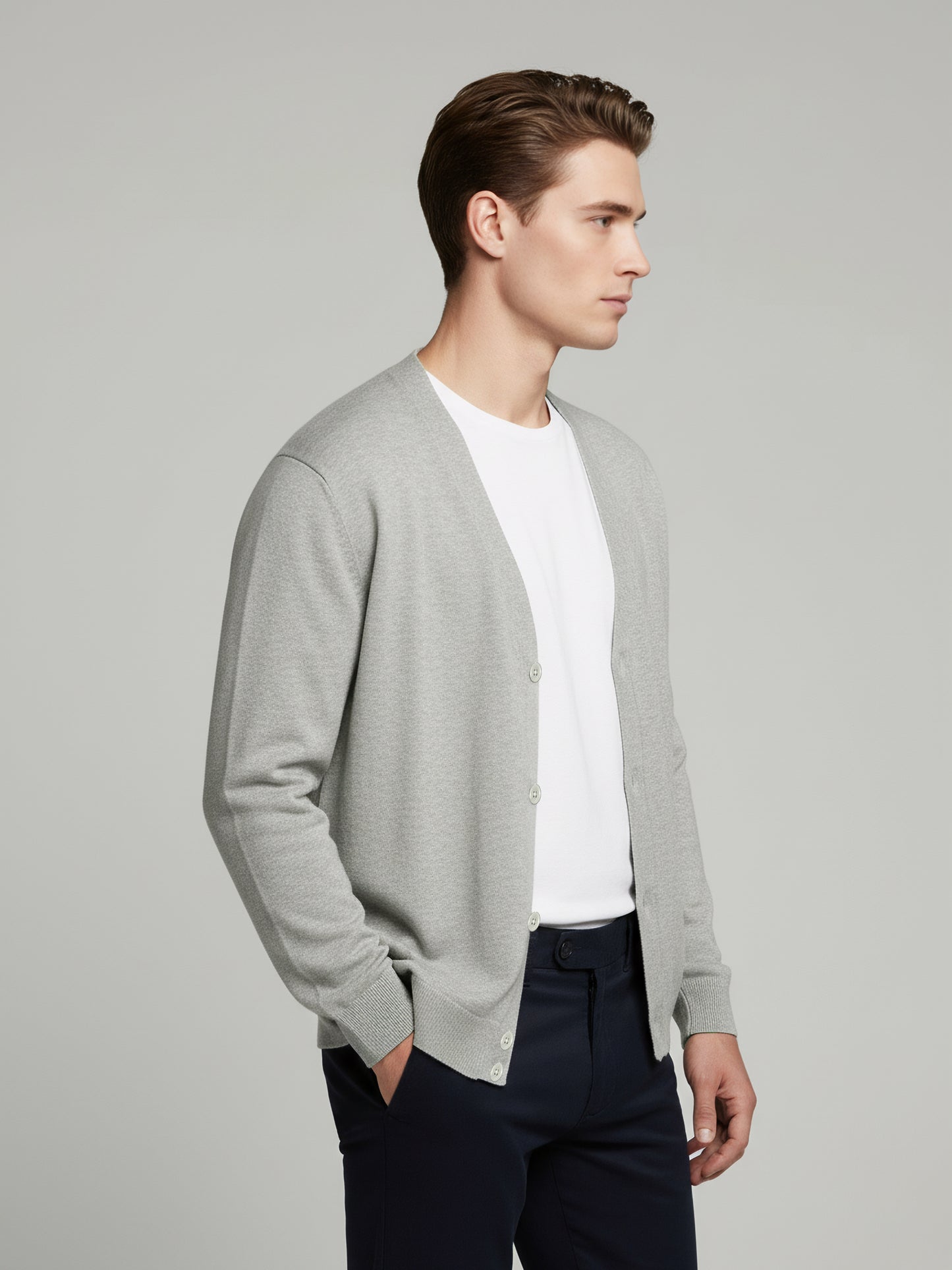 Celio* Men Grey Solid Regular Fit Cotton Sweaters