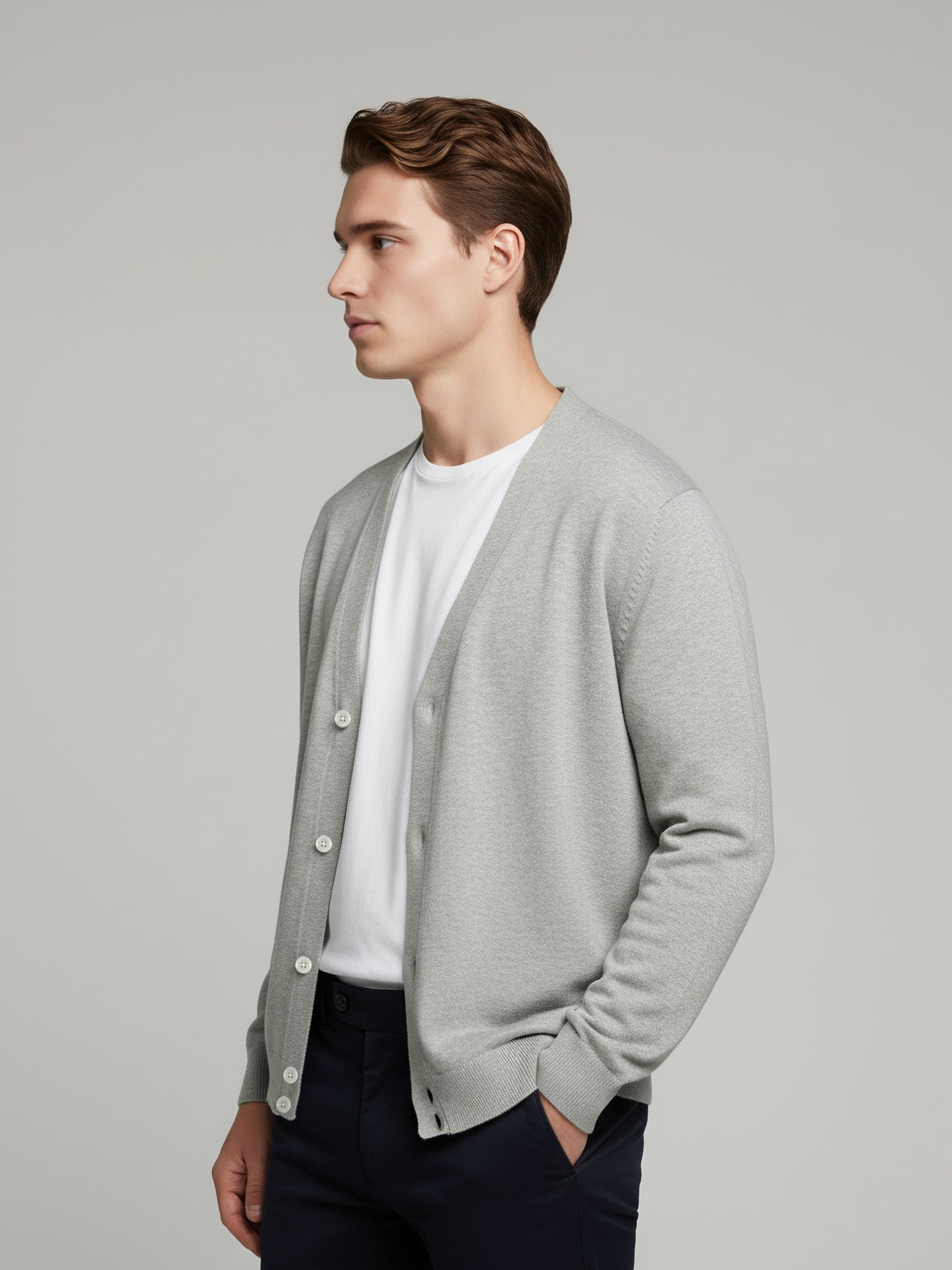 Celio* Men Grey Solid Regular Fit Cotton Sweaters