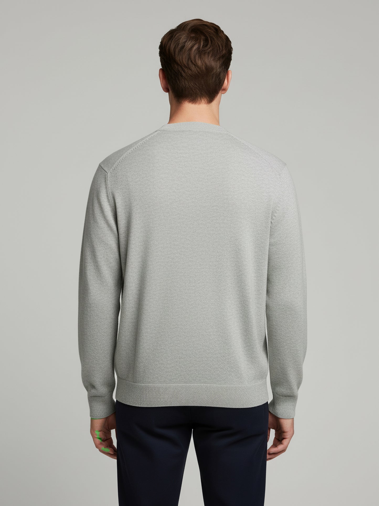 Celio* Men Grey Solid Regular Fit Cotton Sweaters