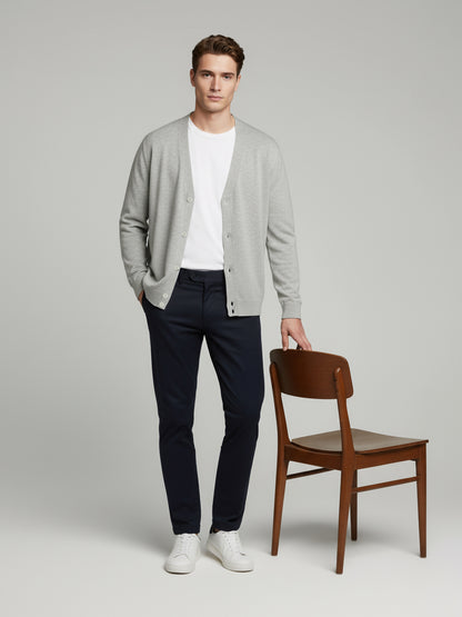 Celio* Men Grey Solid Regular Fit Cotton Sweaters