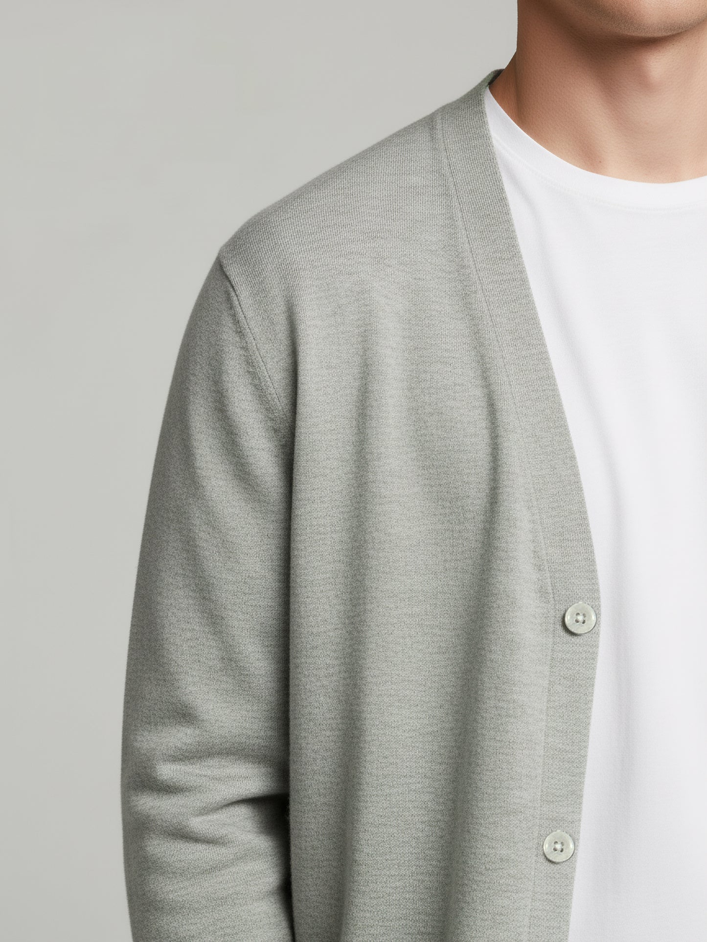 Celio* Men Grey Solid Regular Fit Cotton Sweaters