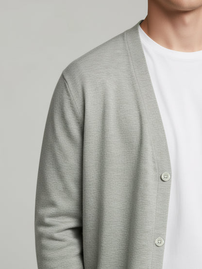 Celio* Men Grey Solid Regular Fit Cotton Sweaters