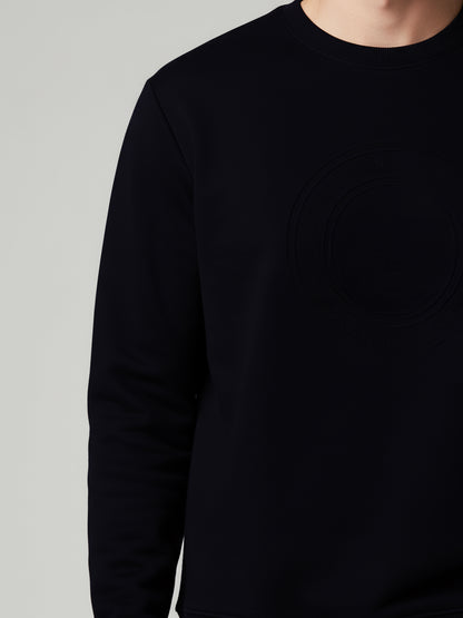 Celio* Men Black Solid Regular Fit Cotton-Blend Sweatshirts