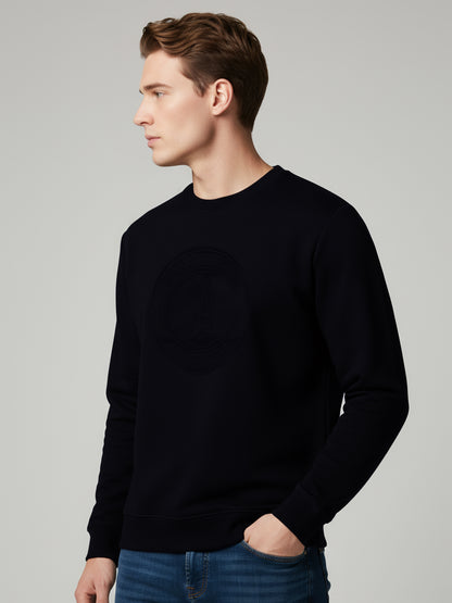 Celio* Men Black Solid Regular Fit Cotton-Blend Sweatshirts