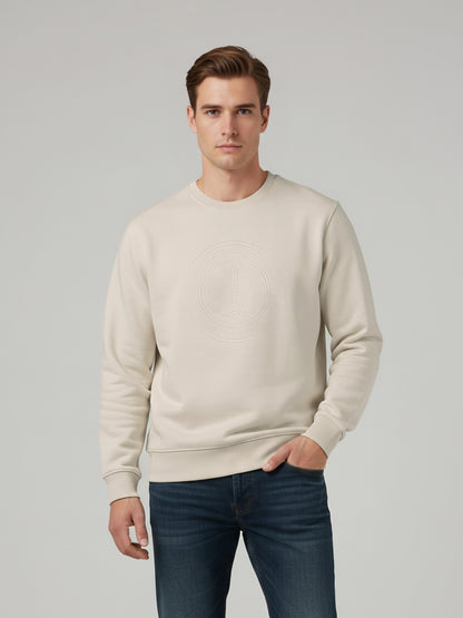 Celio* Men Beige Solid Regular Fit Cotton-Blend Sweatshirts