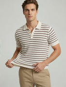 Celio* Off Cotton Striped Regular Fit T-Shirts