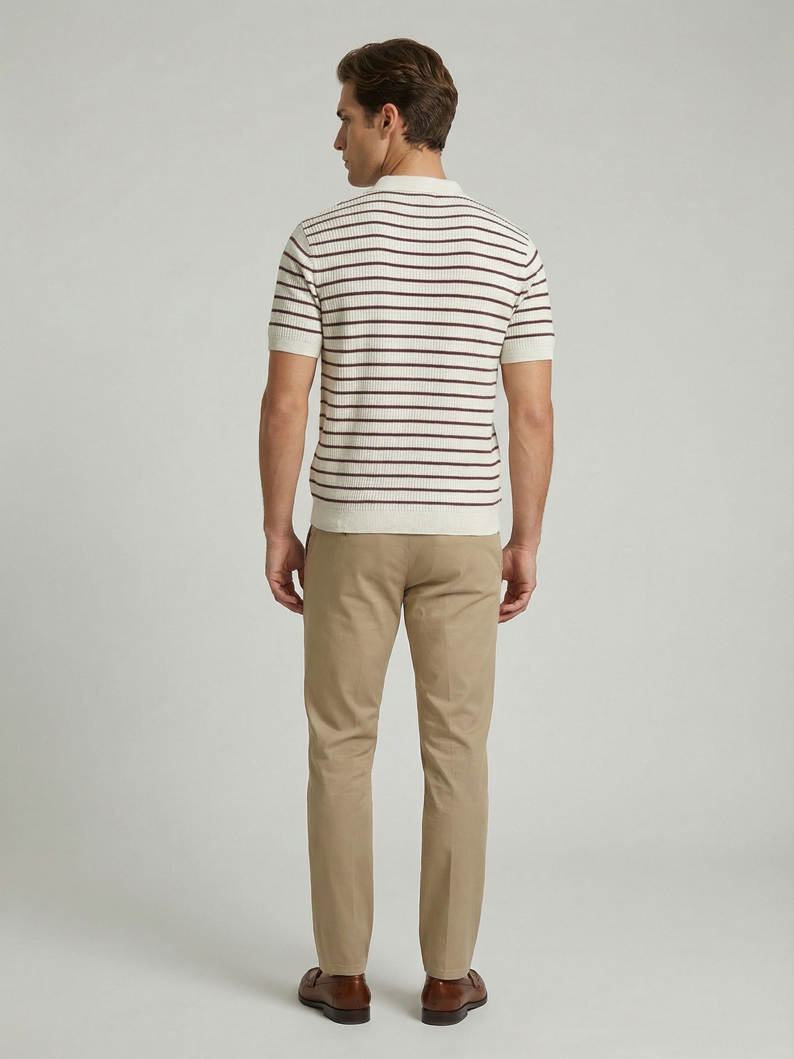 Celio* Off Cotton Striped Regular Fit T-Shirts