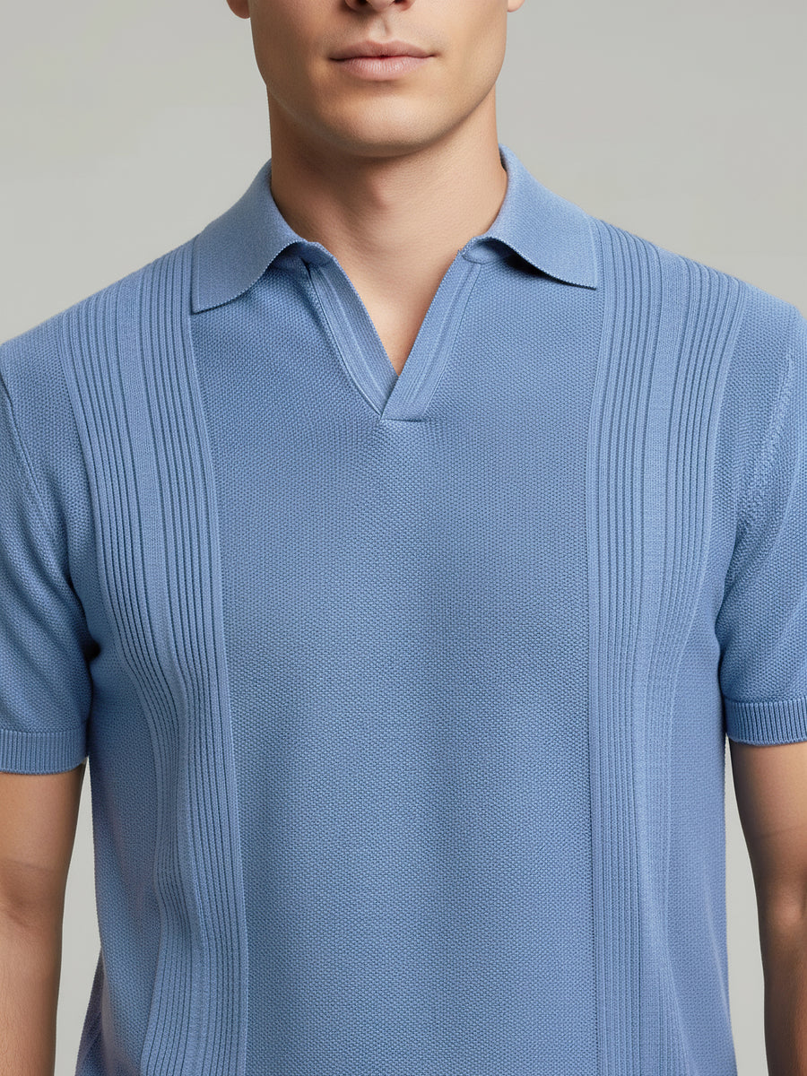 Celio* Blue Regular Fit Men Solid Cotton T-Shirts