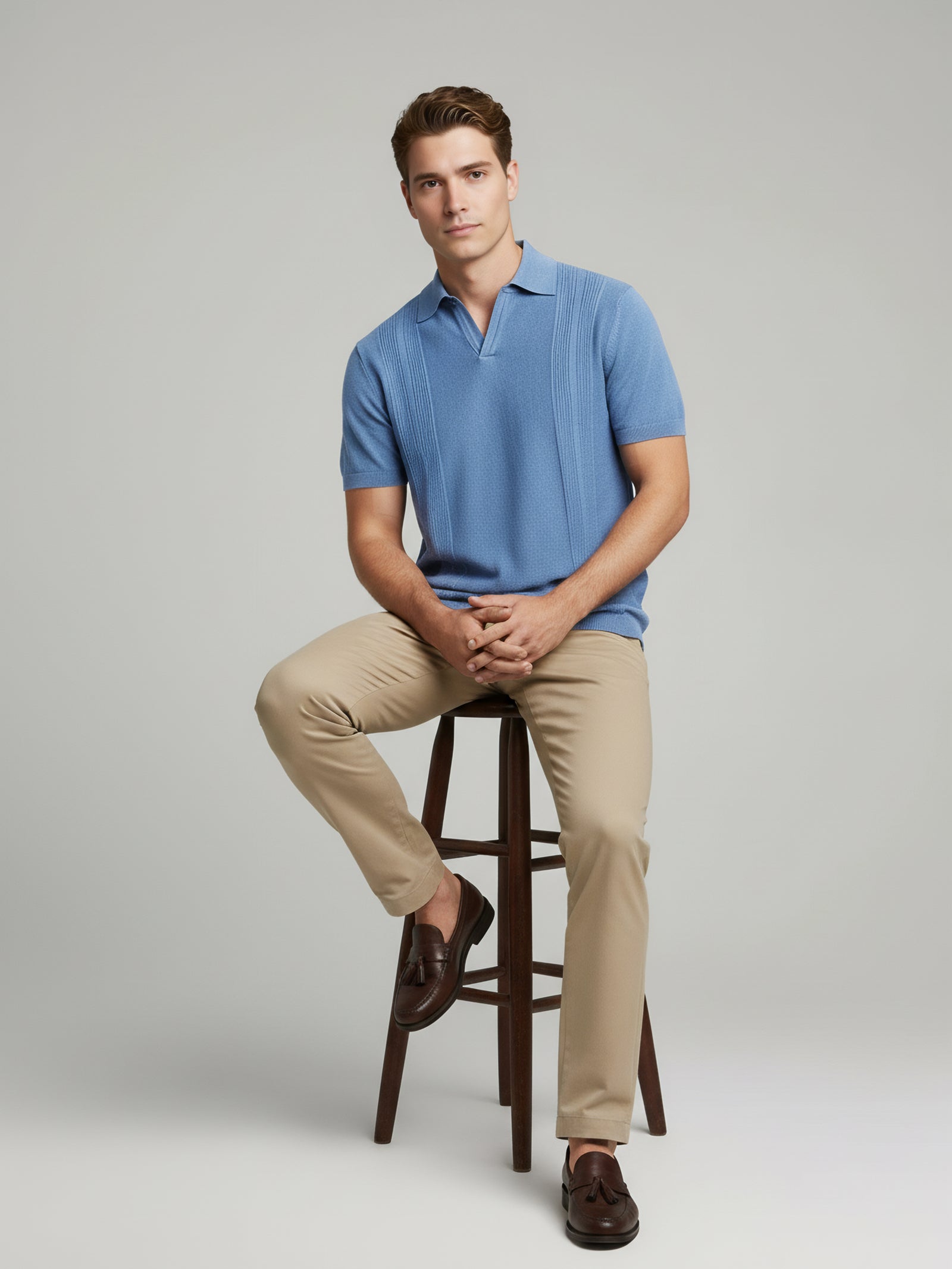 Celio* Blue Regular Fit Men Solid Cotton T-Shirts
