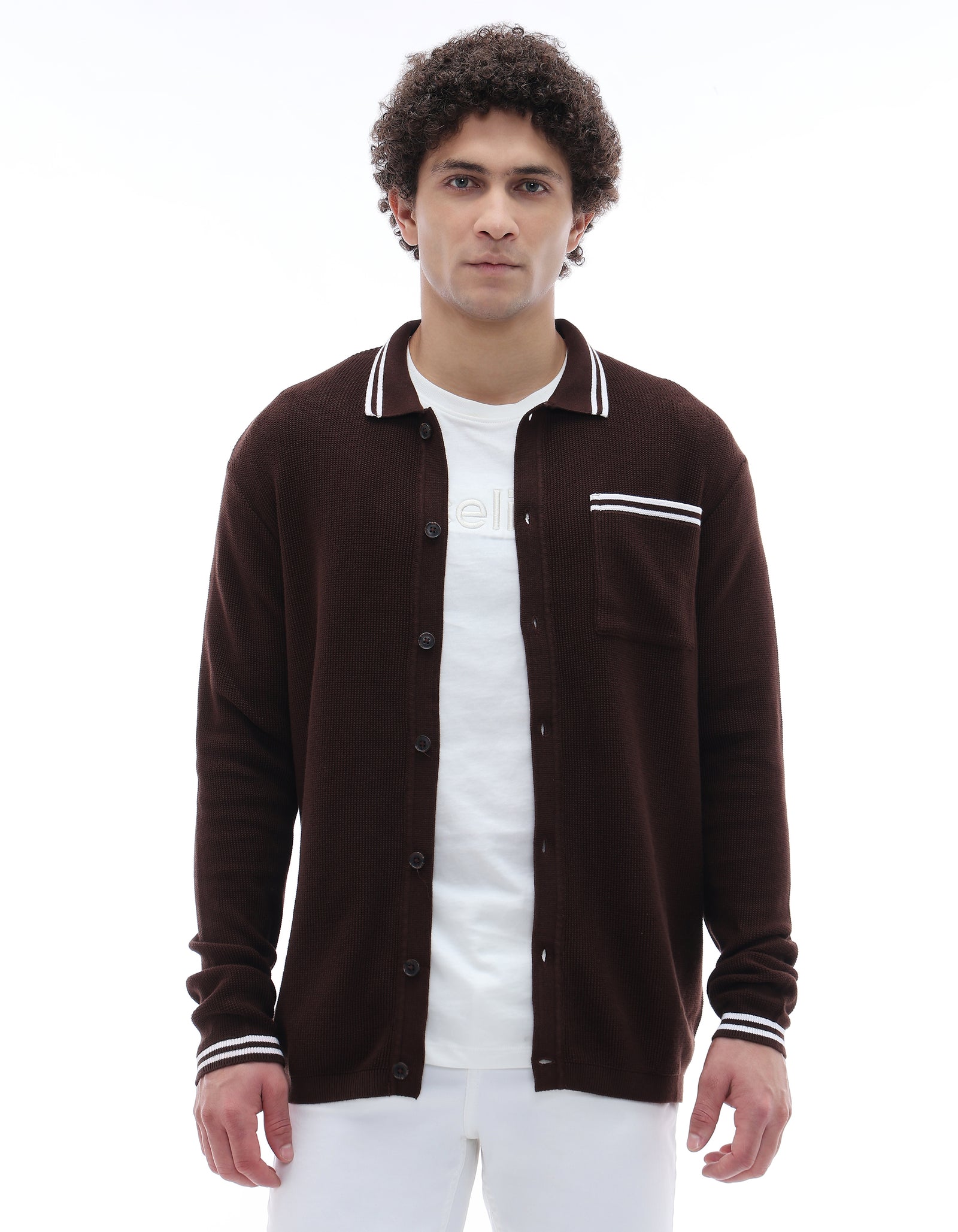 Celio* Regular Fit Men Cotton Solid Brown T-Shirts