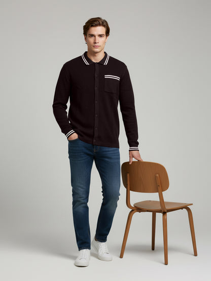 Celio* Men Brown Solid Regular Fit Cotton T-Shirts