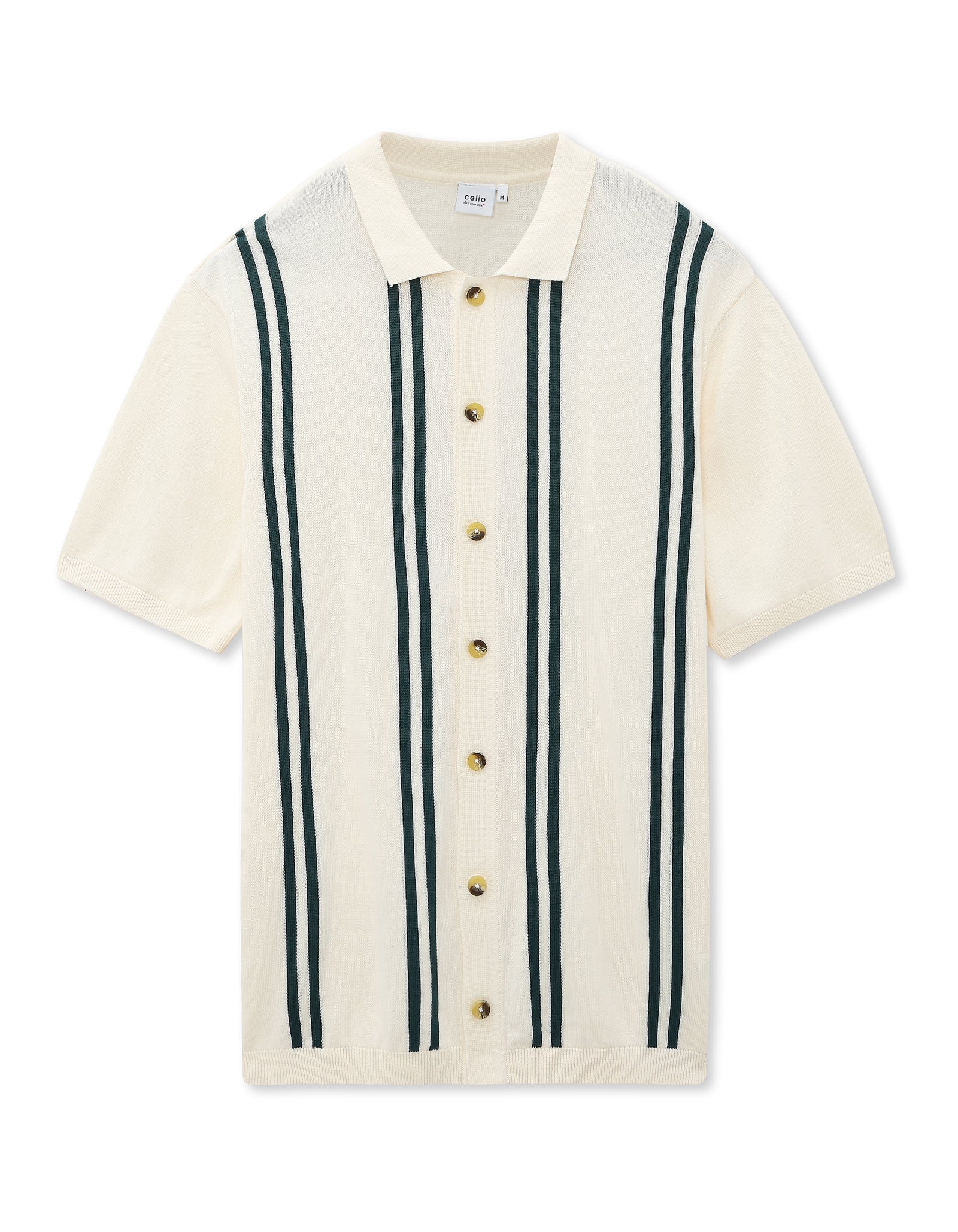 Celio* Causal Striped Cotton Off T-Shirts