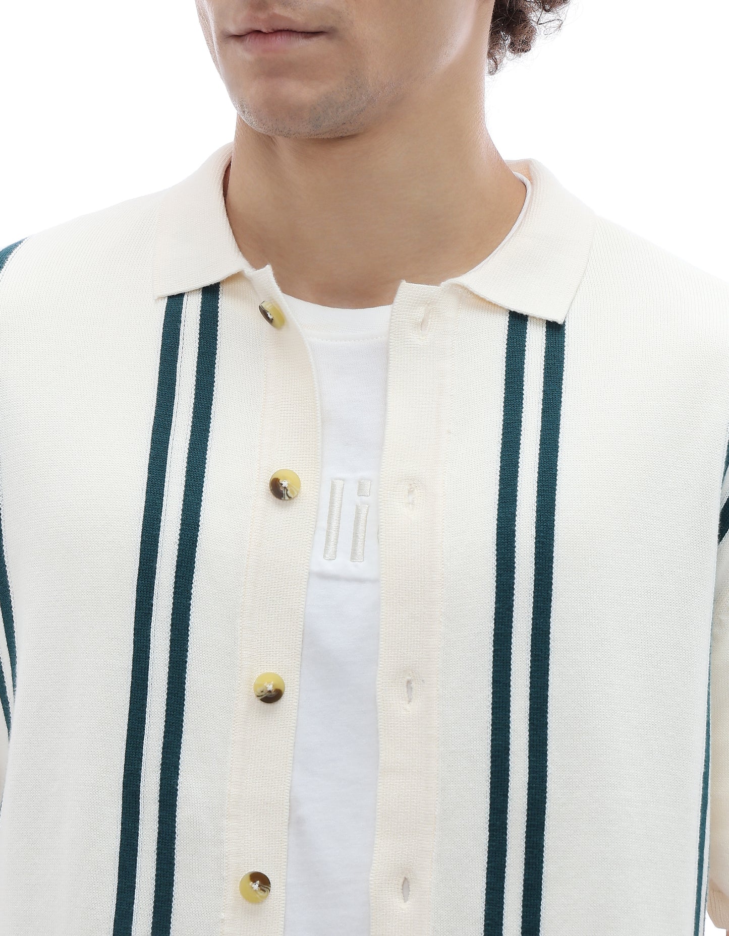 Celio* Causal Striped Cotton Off T-Shirts