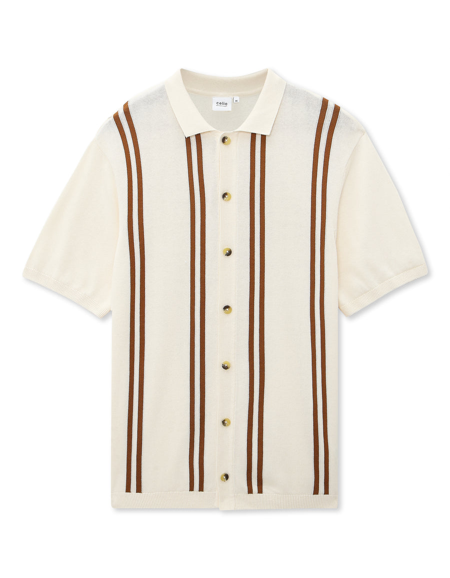 Celio* Cotton Men Striped Regular Fit T-Shirts