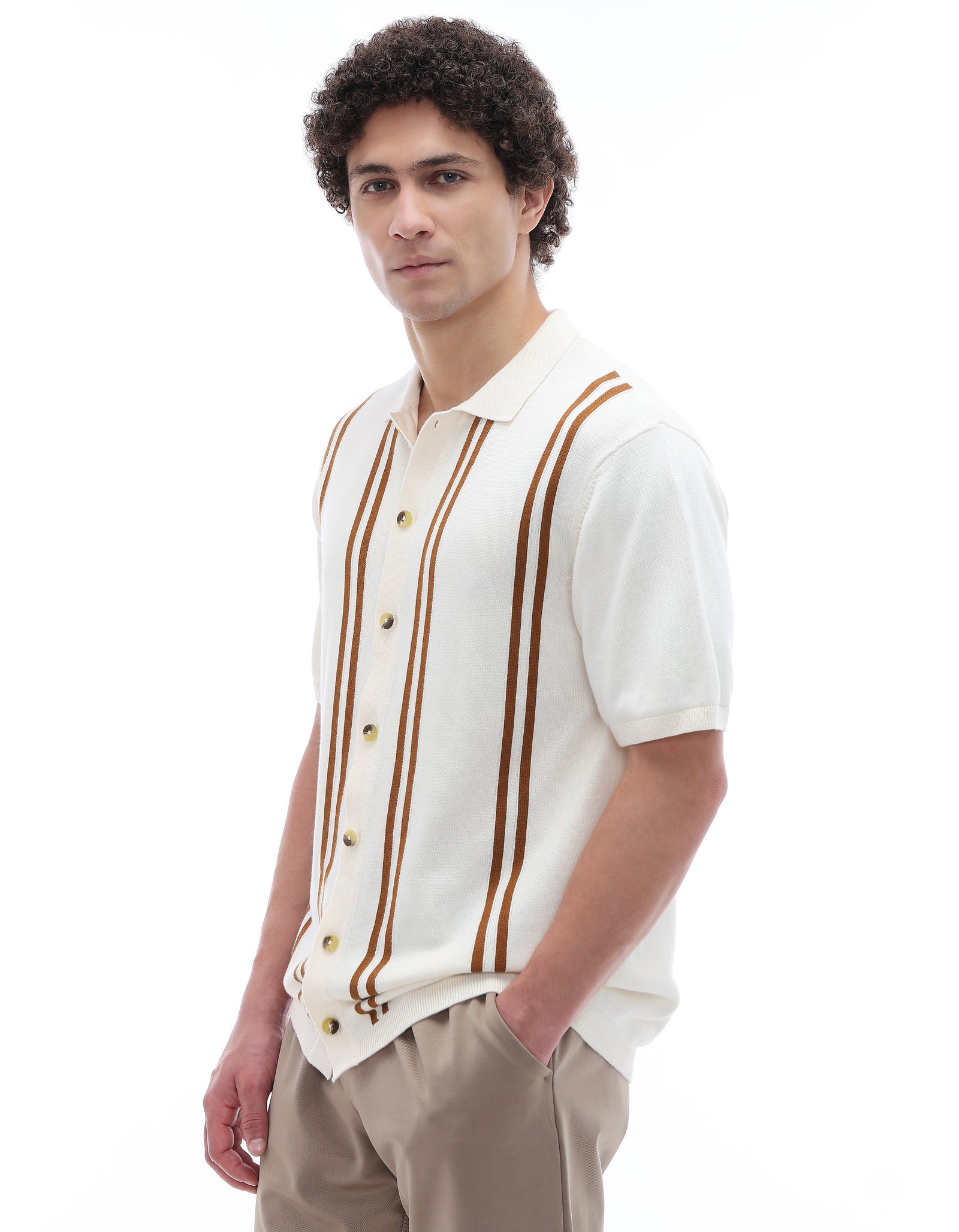 Celio* Cotton Men Striped Regular Fit T-Shirts